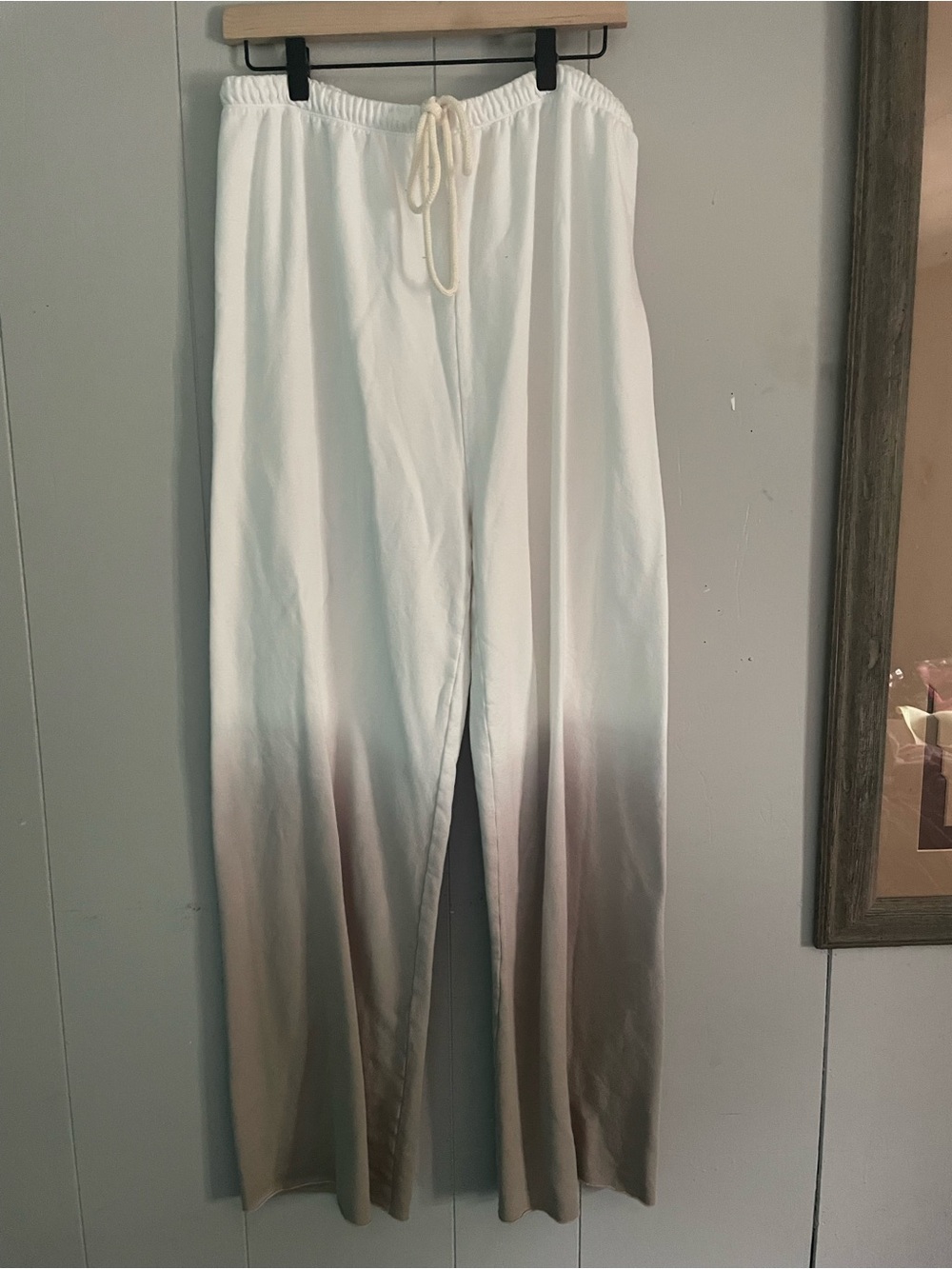 aerie White to Brown Ombre Wide-Leg Lounge Pants